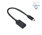 USB-C-sovitin C-tyypin 3.0 A pistorasiaan, OTG-yhteensopiva, musta, 0.20m, DINIC Box